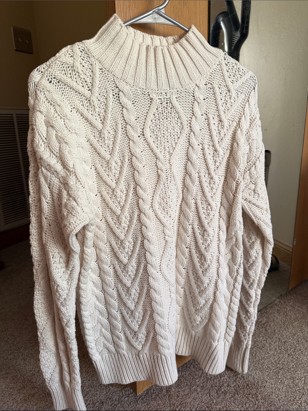 Ralph Lauren Ivory Cable-Knit Turtleneck Sweater